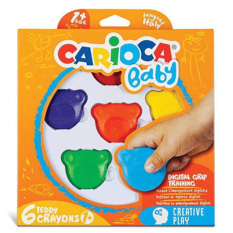 Baby Teddy zsírkréta - 6 db-os dobozban - Carioca