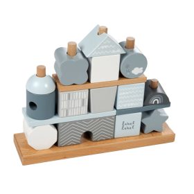 Label-Label montesszori formaépítő kék színben rudas fa építőjáték   Label-Label montesszori formaépítő kék színben rudas fa építőjáték