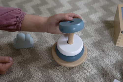 Label-Label Montesszori toronyépítő - Zöld színben, fajáték