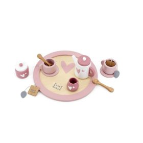   Label-Label Rózsaszín teáskészlet - Fa játék szerepjátékokhoz