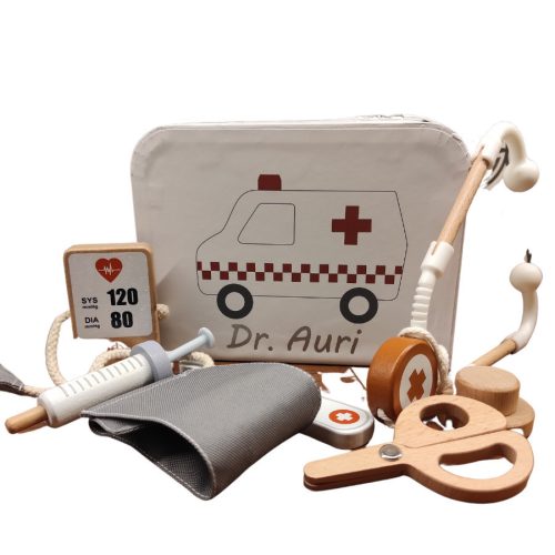 Tryco orvosi táska: Fa játék készlet