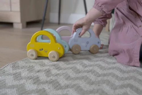 Label-Label - fa kisautó - sárga