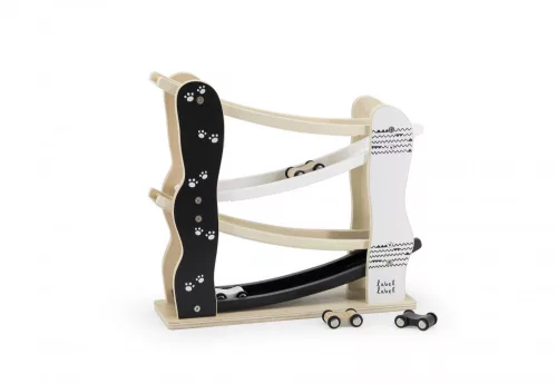 Label-Label - fából készült versenypálya fekete-fehér fajáték