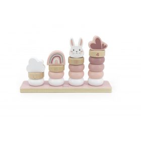 Label-label - fa ferde toronyépítő rózsaszín - fajáték   Label-label - fa ferde toronyépítő rózsaszín - fajáték