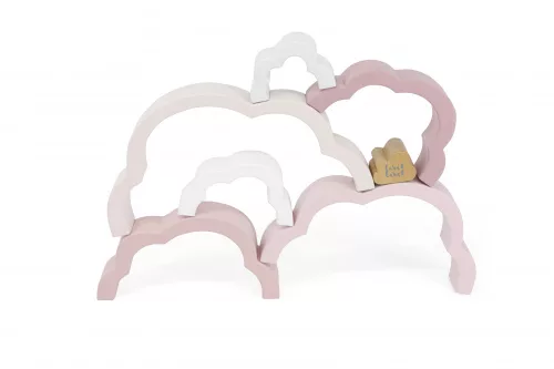 Label-Label -fa montessori szivárvány építő rózsaszín felhős