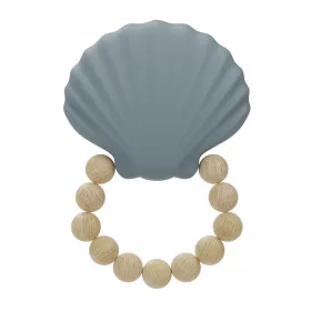 Label-Label - Silicone & Wood kagyló alakú rágóka - Kék