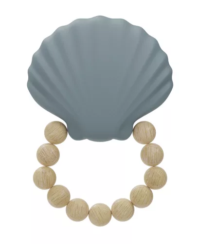 Label-Label - Silicone & Wood kagyló alakú rágóka - Kék