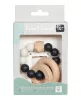 Label-Label -Silicone & Wood rágóka- Fekete-fehér gyöngyök