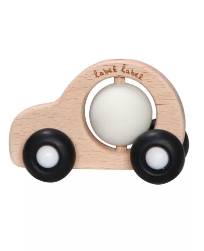 Label-Label -Silicone & Wood rágóka - Kisautó