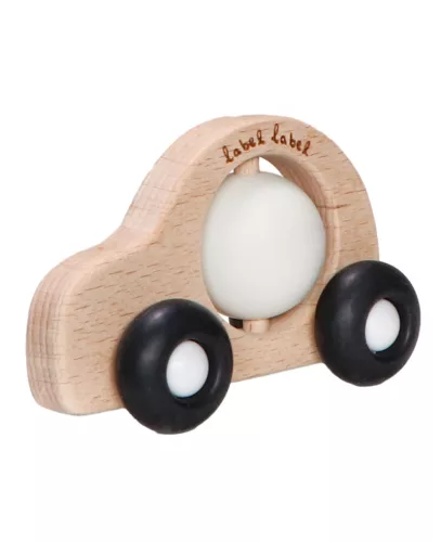 Label-Label -Silicone & Wood rágóka - Kisautó
