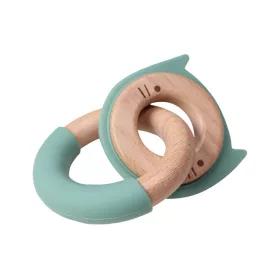 Label-Label -Silicone & Wood gyűrűs rágóka - Cicás
