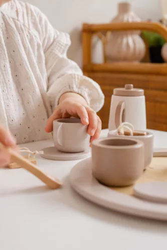 Label Label Nugát teáskészlet - Fa játék szerepjátékokhoz