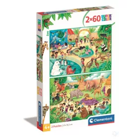 Clementoni Puzzle  2X60 db-os - Állatkert 1