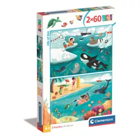 Clementoni - Puzzle 2X60 db - Élet a tengernél