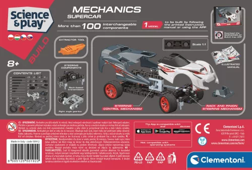 Clementoni - Tudomány és Játék - Mechanikai Laboratórium - Versenyautó