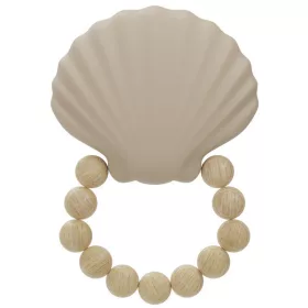   Label Label - Silicone & Wood kagyló alakzatú rágóka -nugát szín