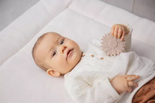 Label Label -Silicone & Wood napraforgó alakú rágóka- Nugát színű