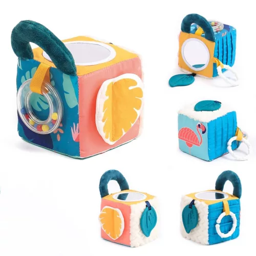 LUDI - Plüss activity kocka - Levelek