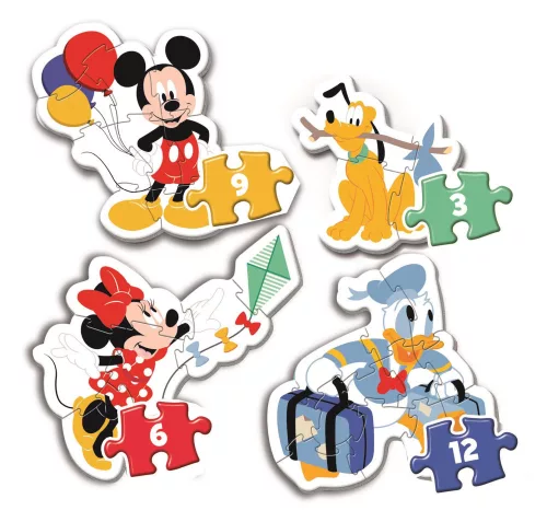 Clementoni -  Első  puzzle - 3, 6, 9, 12 db-os - Mickey és barátai