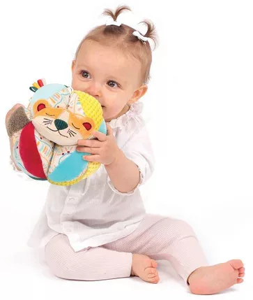 LUDI - Készségfejlesztő plüss labda - oroszlán