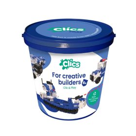 Clics 8az1-ben rendőrös építőjáték készlet, vödrös tárolóban   Clics 8az1-ben rendőrös építőjáték készlet, vödrös tárolóban