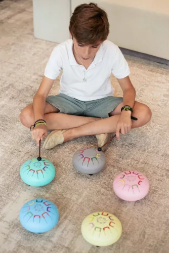 Baby Tambú  Szélsárkány, világos kék gyerekhangszer, zenedob, handpan