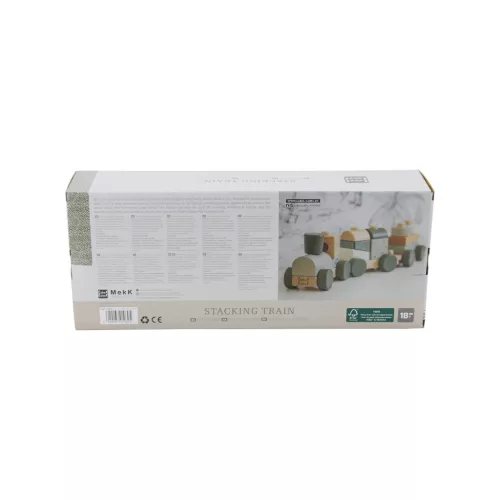 Label -Label Fa játékvonat építőelemekkel - Oliva színben