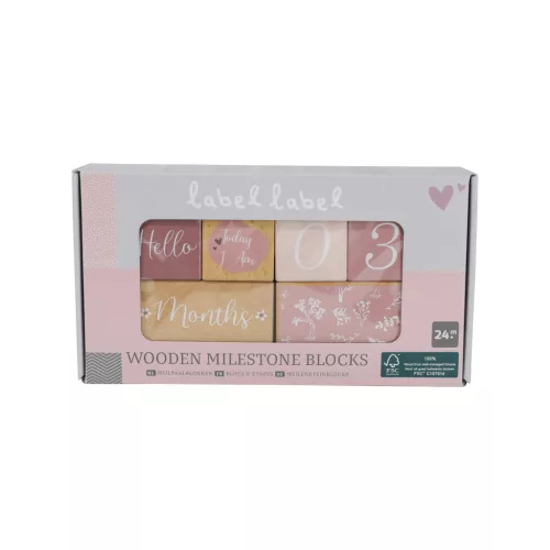 Label Label Fa mérföldkőkockák - Pink