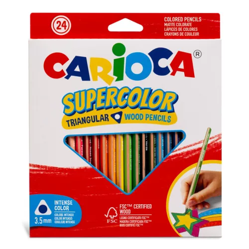 Carioca Supercolor háromszögletű színes ceruza 24 db-os