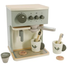   Label-Label kávéfőző szett kiegészítőkkel, olíva - Fa játék szerepjáték