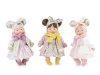 Marina&Pau Díszdobozban -Kislány színes virágos ruhában és kardigánban, sárga kiszoknival és sállal - 26cm