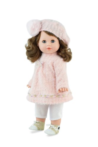 Marina&Pau Tina pink téli ruhában, pomponos sapkával