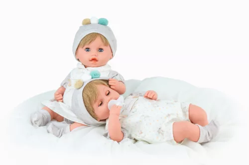 Marina&Pau baba - Vanília illatú Újszülött Ikerbabák 35cm méretben díszdobozban