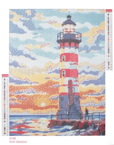 Graine Creative Gyémántfestés – Világítótorony (30×40 cm)