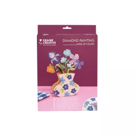 Graine Creative Gyémántfestés – Kék váza virágokkal