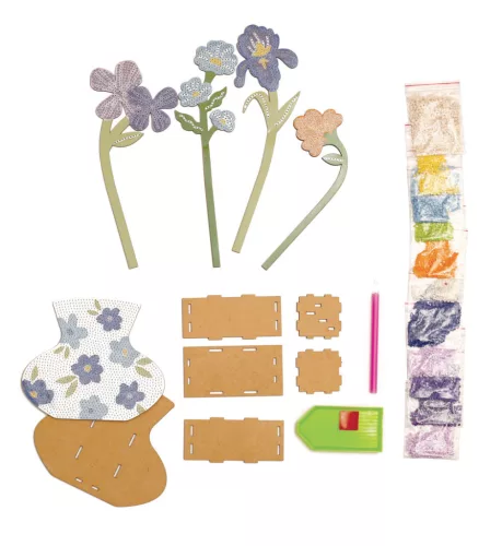 Graine Creative Gyémántfestés – Kék váza virágokkal