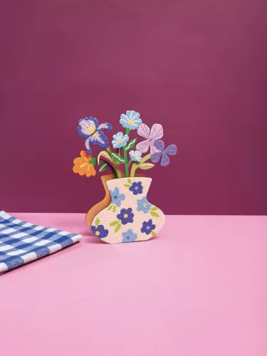 Graine Creative Gyémántfestés – Kék váza virágokkal