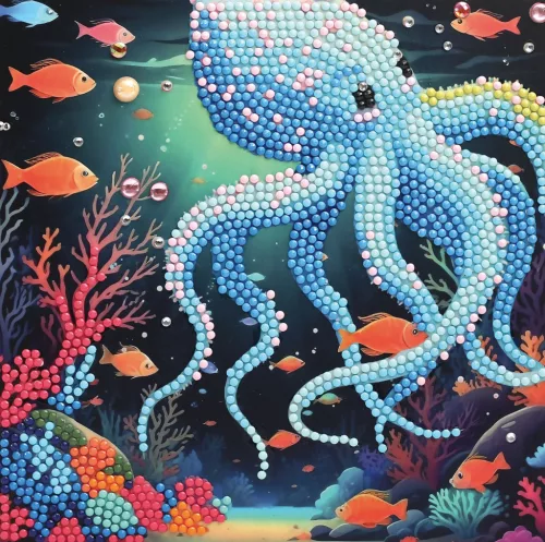 Graine Creative Gyémántfestő képeslap – Tengeri világ