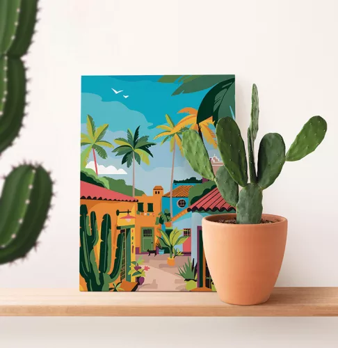 Graine Creative Számfestő – Mexikói falu (30×40 cm)