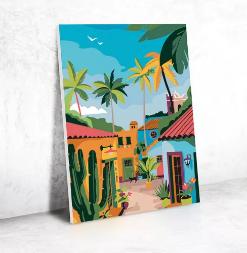 Graine Creative Számfestő – Mexikói falu (30×40 cm)