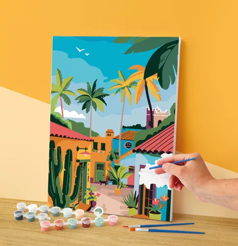 Graine Creative Számfestő – Mexikói falu (30×40 cm)