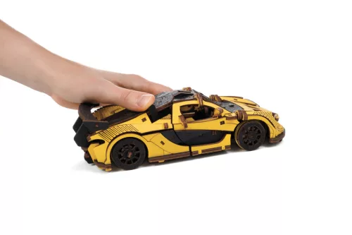 Graine Creative 3D fa modell – Sárga versenyautó