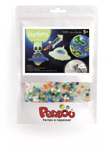 Graine Creative 1500 db-os sötétben világító vasalható gyöngy - Marslakók
