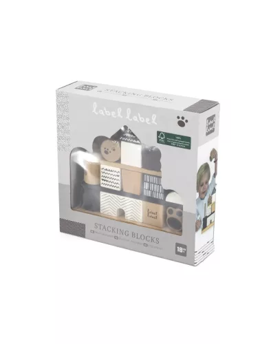 Label-Label  Formaépítő fekete-fehér panda fajáték