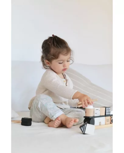 Label-Label  Formaépítő fekete-fehér panda fajáték