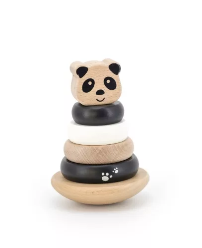 Label-Label Toronyépítő fekete-fehér panda - Fa játék