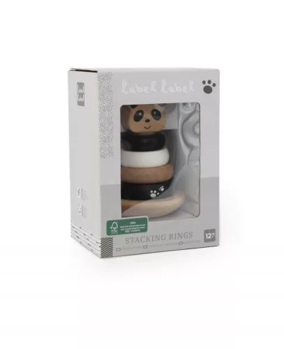 Label-Label Toronyépítő fekete-fehér panda - Fa játék