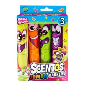   Scentos - Széles hegyű illatos filctoll, jumbo - 3 db-os -narancs, lila, zöld