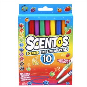   Scentos - Metál fényű, vékony filctoll készlet, 10 db-os