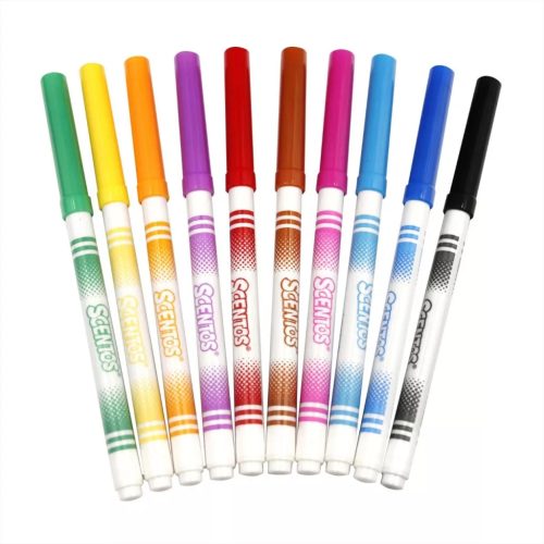 Scentos - Metál fényű, vékony filctoll készlet, 10 db-os